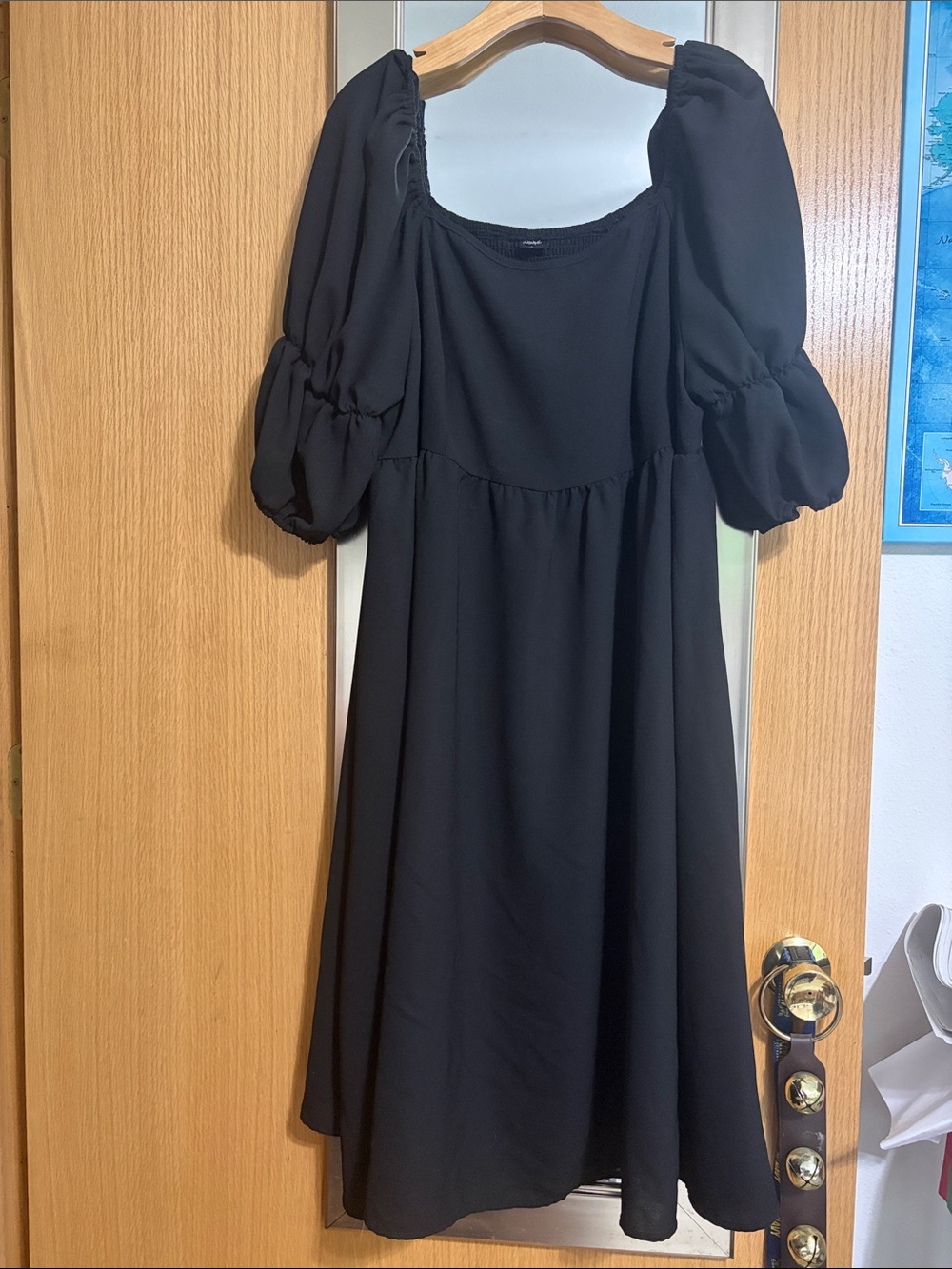 Scomchic size 4XL Black Puff Sleeve Maxi Dress